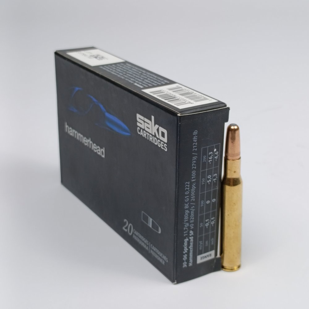 Патроны 30-06 Sprg. Sako Super Hammerhead,11,7 гр. (Финляндия)
